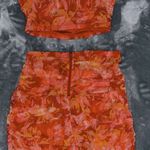 Windsor Rare Pink Floral Padded Crop Top & Mini Scrunch Skirt Set Photo 4