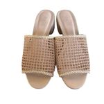 Raye REVOLVE RAY CROCHET WOVEN BEIGE‎ NUDE MULES SANDALS SZ. 8 Photo 3