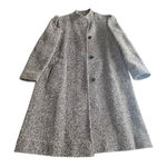 Vintage Tweed Long Winter Coat Jacket Women's Black Gray Long Sleeve Classic Black Size undefined Photo 0