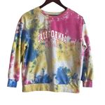 SheIn Women Sweatshirt XS Colorful Rainbow Cotton California Graphic Cozy Comfy Vacay Photo 0