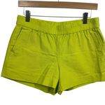 J.Crew Shorts Women 4 Neon Green/Yellow 100% Cotton Pull On Stretch Waist Preppy Green Photo 0