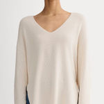 Everlane $118 New  the Slouchy V-neck in Cotton Sweater - XS - canvas Photo 0