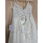 Lulus NWT Glorious Luxury White Sheer Tulle Embroidered Beaded Maxi Dress Sz XL Photo 5