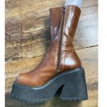 Unif  Parker Platform Brown Leather Boots size 8 Photo 7