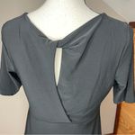 White House | Black Market Black Bubble Hem Pleated Scoop Neck Mini Dress Medium Photo 4