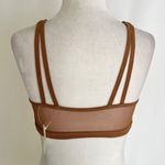 Aerie New Offline Ribbed Plunge Double Strap Mesh Back Sports Bra Brown Size Small Photo 5