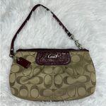Coach y2k Brown Burgundy Signature Wristlet w/ Card Slots Photo 0
