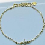 Anthropologie Annika 925 18K Clover Bracelet Photo 6