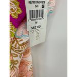 Breaking Waves Pink Floral Belted One Piece Swimsuit Women's Size Medium M NWT White Photo 4