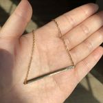 Gold Bar with Crystal Accents Necklace Photo 0