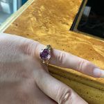 Rose de France Amethyst Sterling Silver Solitaire Ring Size 5 Gold Photo 2