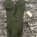 Shade & Shore Olive Green Ribbed Swimsuit by shade shore size L Photo 0