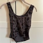 Cycle House Black Metallic Cropped Athletic Tank Top Size Medium Leopard Print Photo 1
