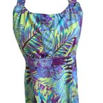 Title Nine  Sleeveless active wear Sports Dress padded bra Tropical Palm Size 8 Photo 2