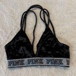 PINK - Victoria's Secret  Black Crushed Velvet Bralette Photo 0
