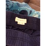 Peace & Pearls Linen Blend Navy Blue Size XXL Shorts Pull on 3.5" Inseam Pockets Photo 2