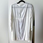 Boho Embroidered Tunic Dress OS/L Floral Plunge Neck Tunic Swim Coverup Kaftan White Size L Photo 12
