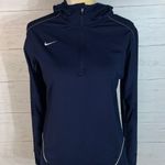 Nike Dri Fit Blue Pullover 1/4 Zip Hoodie Womens Size Small S EUC 361053-424 Photo 1