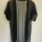 Flair|Vintage Sotted Lace Robe sz Medium Black Photo 0