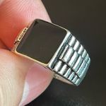 Elegant black obsidian S925 silver ring size 7 Photo 6