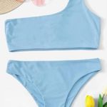 SheIn Light Blue One Shoulder Bikini Photo 0