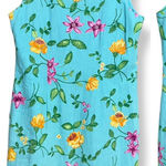 Coldwater Creek  Floral Beaded FLAWS ALTERED Sheath‎ Size 14 Summer Colorful Blue Photo 0