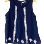 Crown & Ivy Navy Embroidered  Tank Top PL Photo 0