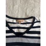 Ellen Tracy  Women's black  white striped sweater metallic threads.Size‎ M Photo 1