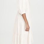 Amanda Uprichard  Saffron Dress 3/4 Sleeve Ruffle Tiered Midi white xs Photo 2