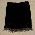 Vintage Victor Costa Velvet Feather Trim Skirt Black Size XL Photo 0