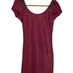 Free People Bringing Sexy Back Low Scoop Backless Beaded Shirt Sleeve Mini Dress Photo 1