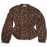 Doen Floral Cotton Blouse Black Size XXS Photo 0