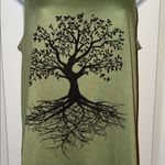 Olive Green Tree Print Tank Top Photo 1