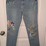 Sundance  Magnolia Mid Rise Patchwork Jeans Womens 28 Medium Wash Photo 0