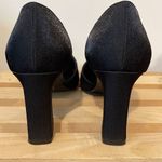 Mootsies Tootsies  Halle Satin/Fabric Black‎ Y2K Square Toe Heels Size 7.5 Photo 3