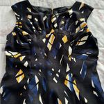 Tahari  Arthur S. Levine geometric black structured exposed zipper dress, size 6 Photo 2