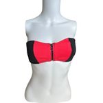Victoria's Secret Victoria’s Secret medium The Zip Surf Bandeau bikini Top pink black Colorblock Photo 4
