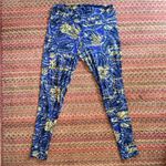 LuLaRoe TALL & CURVY BLUE ABSTRACT PRINT LEGGINGS Photo 1