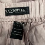 New SOUND/STYLE NY LA Khaki Pink Relaxed Pull On Belted Linen Shorts Size Medium Photo 1