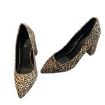 EXPRESS Leooard Calf Hair Block Heel Pumps, Sz 7 Photo 4