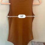 SheIn Women’s Ribbed Rust Orange Mock Neck Bodysuit Size Small NWOT Photo 4