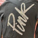 PINK - Victoria's Secret y2k victoria’s secret PINK black sparkly zip up hoodie Photo 5