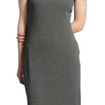 James Perse  Standard Ribbed Scoop Neck Midi Dress Gray Women's Size 2 Medium‎ Photo 0