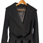Trina Trina Turk Black Wool Belted Shawl Collar A Photo 2