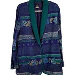 Ali Miles Vintage Purple Green Floral Jacket Y2K Fairy Cottage Womens Size 16 Photo 0