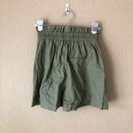 ZARA poplin belted paperbag waist khaki shorts size xs Photo 35
