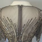 Adrianna Papell NWT  Formal Dress Silver Sz 2 Beaded Bodice Chiffon Bride Groom Photo 9