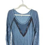 Free People  sequin embellished blue tunic‎ Photo 1