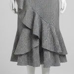 Maitai  Black and White Asymmetrical Skirt Photo 0