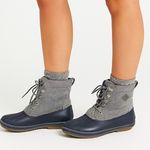 Sperry Duck Boots Gray Wool & Navy Rubber Women’s Size 5.5 Photo 0
